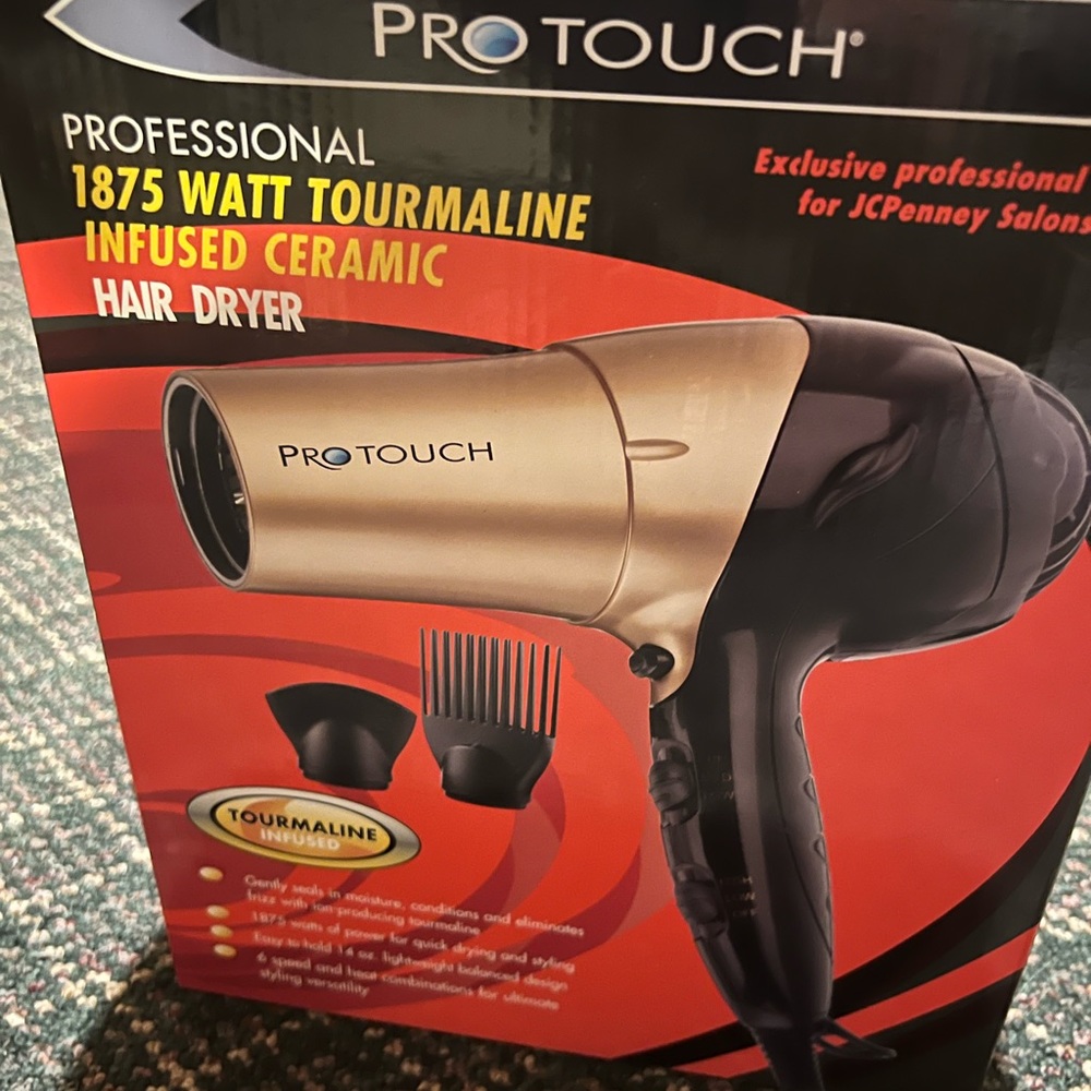 Pro touch professional, 1875 W tourmaline,infused ceramic hairdryer
